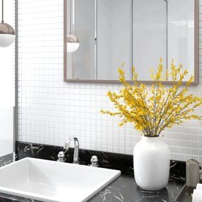 327311 vidaXL Ladrilhos de mosaico 11 pcs 30x30 cm vidro branco