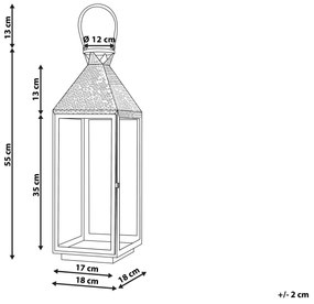 Lanterna decorativa prateada 55 cm BALI Beliani