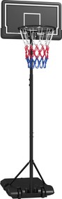 SPORTNOW Cesto de Basquetebol Exterior Altura Ajustável Rodas e Base Enchível (Preto) | Aosom Portugal