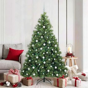 vidaXL Árvore de Natal Artificial com 300 LEDs Verde 180 cm PE e PVC