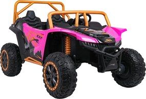 Buggy elétrico para Crianças 24V, 4x4 Arctic Cat WILDCAT XX, 2 Lugares Rodas Espuma EVA, assento couro Rosa