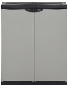 Armário de resíduos para jardim 68x40x85 cm PP cinzento e preto