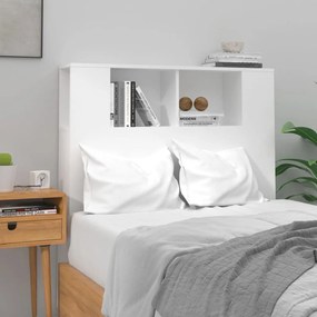 vidaXL Armário de cabeceira 100x18,5x104,5 cm branco brilhante