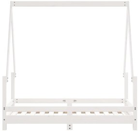 Estrutura de cama infantil 70x140 cm pinho maciço branco