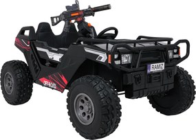 Buggy elétrico para Crianças 3 a 9 anos 24V, 2 lugares Rodas de espuma EVA, PROSPECTOR 4x4 STRONG Preto