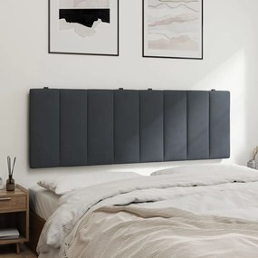 Almofadão de cabeceira 140 cm veludo cinzento-escuro