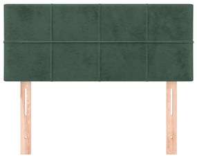 Cabeceira de cama veludo 100x5x78/88 cm verde-escuro