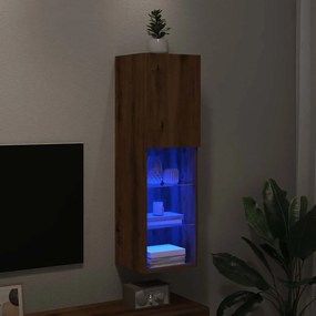 vidaXL Móvel de TV com luzes LED 30,5x30x102 cm carvalho artisiano
