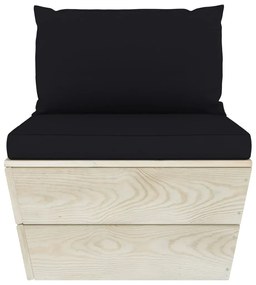 6 pcs conjunto lounge de paletes + almofadões madeira de abeto