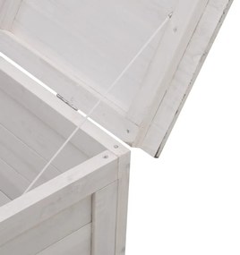 Caixa de arrumação p/ jardim 50x49x56,5 cm abeto maciço branco