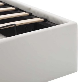 Cama hidráulica c/ arrumação 120x200cm couro artificial branco