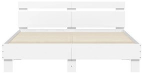 Estrutura cama c/ cabeceira 140x200 cm derivados madeira branco