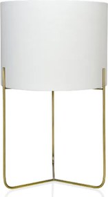 Candeeiro de Mesa Gatsby em Latão e Branco Ø30 x 50 cm – Andrea House