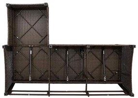 3 pcs conjunto sofás de jardim com almofadões em L vime PE