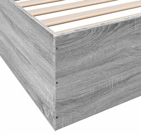 Estrutura de cama 180x200 cm derivados de madeira cinza sonoma