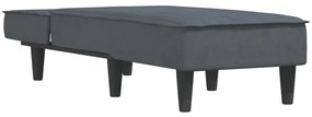 Chaise longue veludo cinzento-escuro