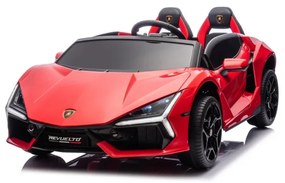 Carro elétrico para Crianças 2 Lugares Lamborghini Revuelto XL 24V 4x4 Rodas Espuma EVA, Assento Couro ecológico Vermelho