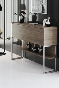 Cômoda Luxe – Prateada e Nogal – 120 x 80 x 30 cm