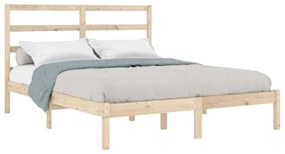 Estrutura de cama dupla 135x190 cm madeira maciça