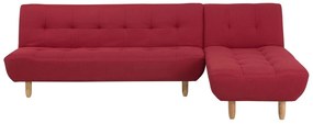 Sofá de canto com 4 lugares em tecido vermelho versão à esquerda ALSTEN Beliani