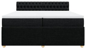 Cama com molas/colchão 200x200 cm tecido preto