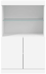 Aparador com luzes LED 60,5x37x100 cm branco