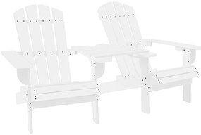 Cadeiras jardim Adirondack + mesa centro madeira abeto branco