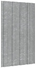 Painéis de telhado 12 pcs 80x45 cm aço galvanizado prateado