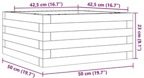 Vaso/floreira de jardim 50x50x23 cm pinho maciço branco