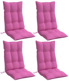 Almofadões p/ cadeira encosto alto 4 pcs tecido oxford rosa