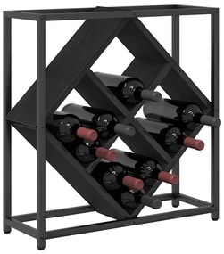 Rack de Vinho Carvalho Preto 51x18x52,5 cm Madeira Compensada