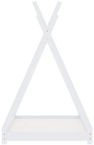 Estrutura de cama para crianças 90x200 cm pinho maciço branco