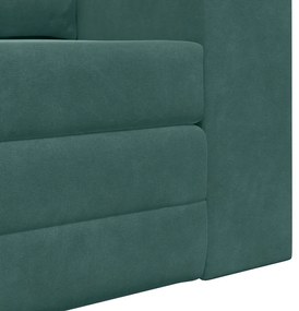 Sofá Cama 2 em 1 Verde Escuro 148x71x83 cm em Veludo
