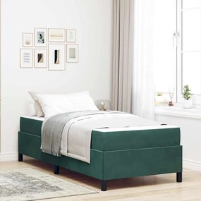 vidaXL Estrutura da Cama com colchão Verde Escuro 80 x 200 cm tecido