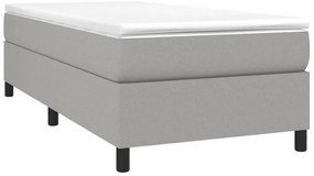 Estrutura de cama sem colchão 90x190 cm tecido cinzento-claro