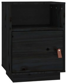 Mesas de cabeceira 2 pcs 40x34x55 cm pinho maciço preto