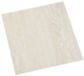 Tábuas de soalho autoadesivas 20 pcs 1,86 m² PVC cor creme