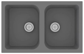 Pia de Cozinha Cinza 760x480x184 mm Granito