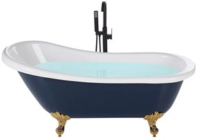 Banheira autónoma em acrílico azul 150 x 77 cm CAYMAN Beliani