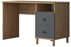 Secretária de Estudo HA109 – Nogueira e Antracite – 120x73,8x50 cm