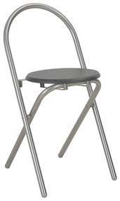 3 pcs conjunto jantar dobrável com prateleira MDF e aço preto