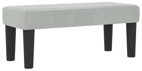 Cama Box Spring com Colchão &amp; Banco Cinza Claro 90x190 cm Veludo