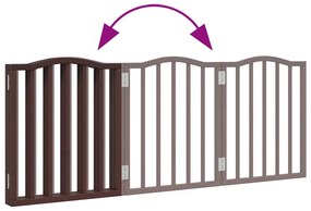 Portão para cães dobrável 3 painéis 150 cm álamo castanho
