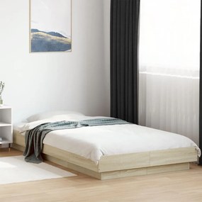 vidaXL Estrutura de cama 90x200cm derivados de madeira carvalho sonoma