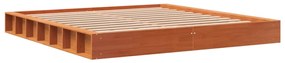 Cama sem colchão 200x200 cm pinho maciço castanho-mel