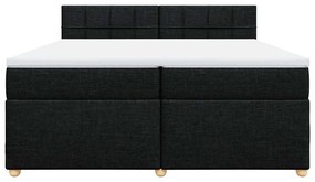 Cama com molas/colchão 200x200 cm tecido preto
