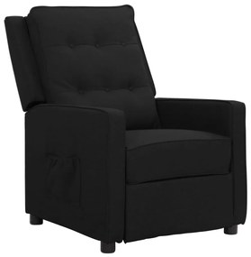 vidaXL Poltrona reclinável tecido preto