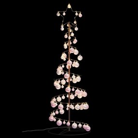 Árvore de Natal LED com Baubles 100 LEDs Branco Quente 150 cm