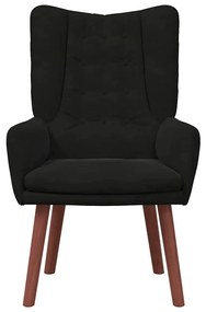 Poltrona Relaxante vidaXL Velo Preto