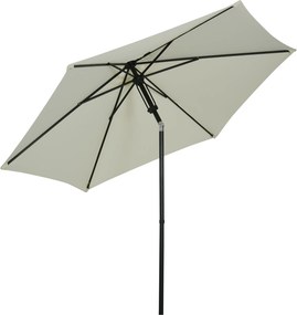 Outsunny Guarda-sol de jardim inclinável com acionamento manual e ventilação em metal e poliéster de alta densidade 180g/m² cinza claro | Aosom Portugal
